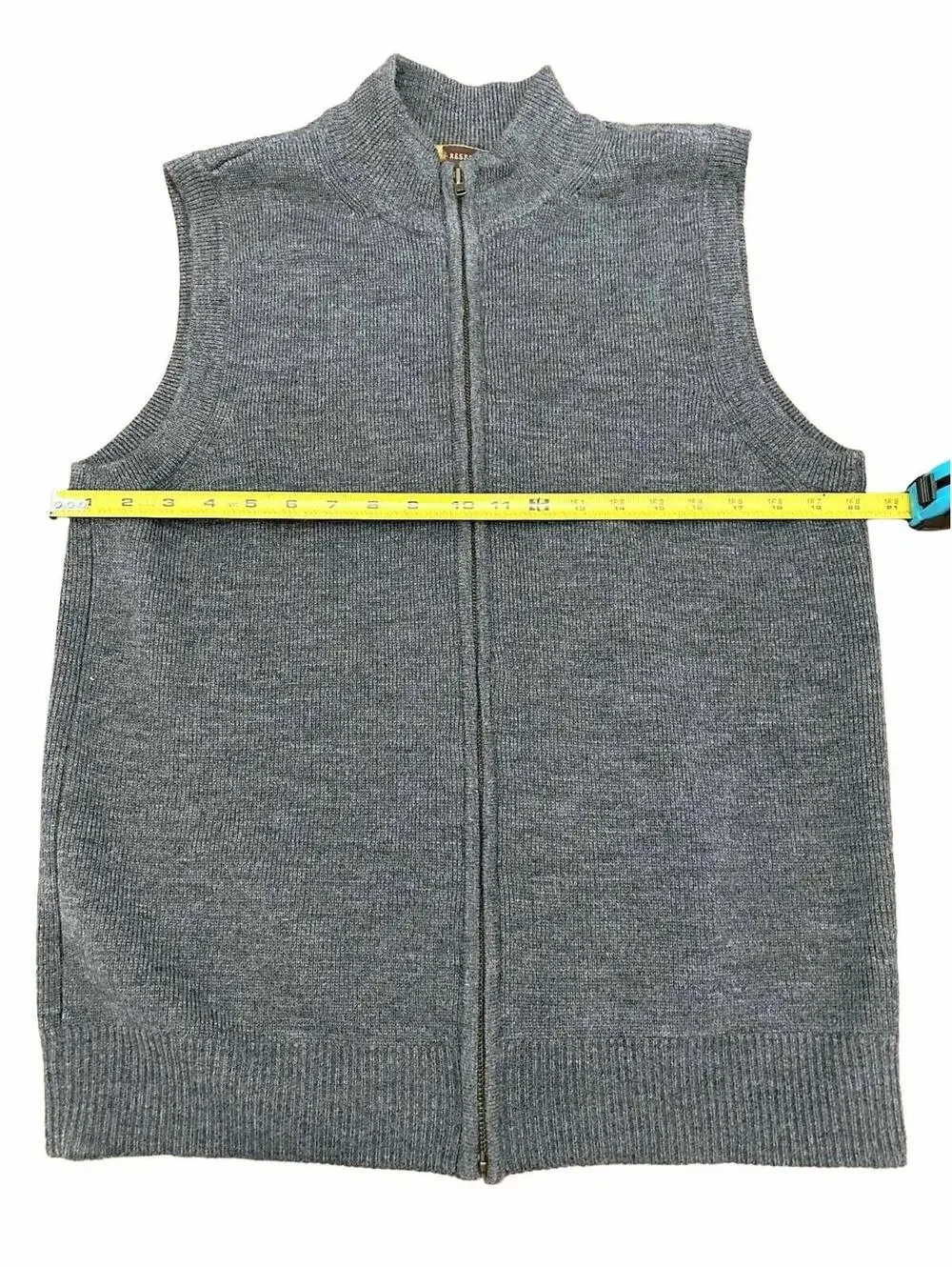 Territory Reserve 100% Wool Men’s Zip Up Grey Vest Vintage Size 40 M - Picture 2 of 3
